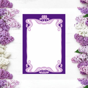 Lavender & Purple Art Nouveau Wedding Menu