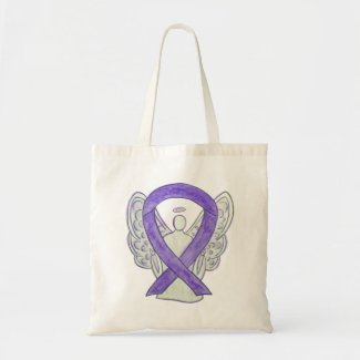 Lavender Purple Awareness Ribbon Custom Tote Bag