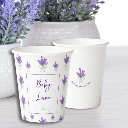 Lavender Purple Baby Shower   Paper Cups