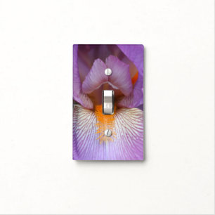 Lavender Purple Bearded Iris Flower Petal Nature Light Switch Cover