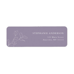 Lavender Purple Botanical Return Address Label