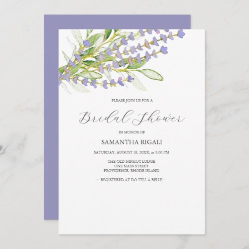 Lavender Purple Bridal Shower Invitations