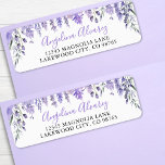 Lavender Purple Bridal Shower Return Address Label<br><div class="desc">Watercolor Wisteria Floral Bridal Shower Return Address Label. This elegant return address label features delicate lavender wisteria flowers draped along the top. Your name appears in a soft purple handwritten script, while the address is printed in a classic black serif font on the right. The simple, timeless floral design adds...</div>