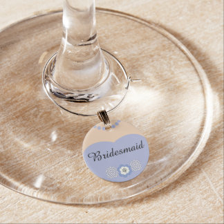 Lavender Purple Bridesmaid Wedding Wine Glass Charm