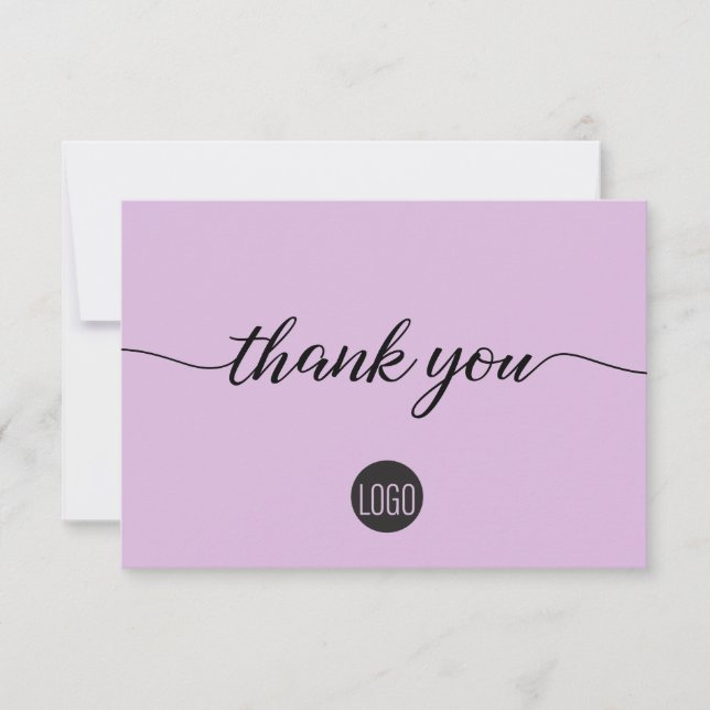 Lavender purple  Business logo Customer Thank you (Front)