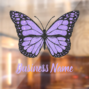 lavender purple butterfly logo window cling