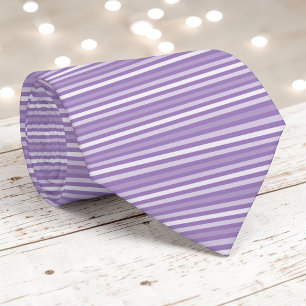 Lavender Purple Color Stripes Necktie