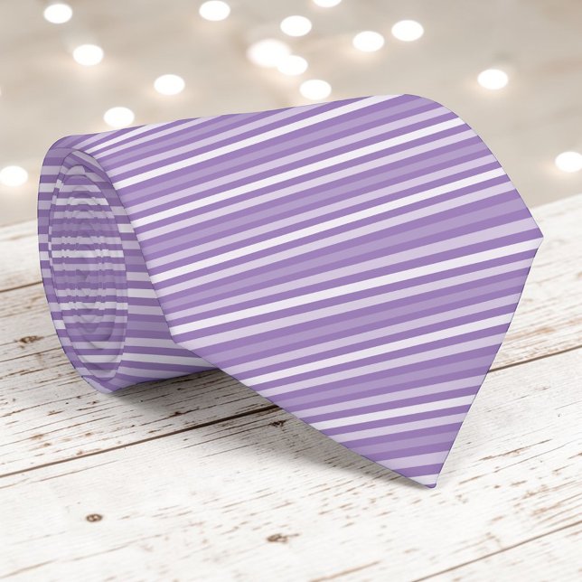 Lavender Purple Color Stripes Necktie (Creator Uploaded)