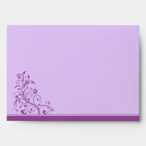 Lavender Purple Custom Envelope w Return Address