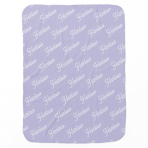 Lavender Purple Custom Kids Name Repeat Baby Blanket