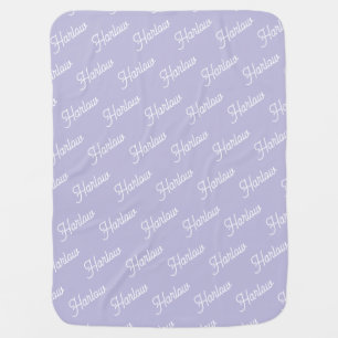 Lavender Purple Custom Kids Name Repeat Baby Blanket