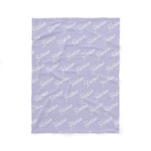 Lavender Purple Custom Kids Name Repeat Fleece Blanket