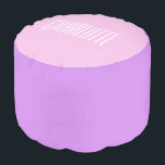 Lavender Purple Custom Name Girl's Nursery Pouf<br><div class="desc">Give her a special spot of her own with this charming personalized lavender pouf. Perfect for a cozy reading nook,  a "big girl" bedroom update,  or a custom nursery accent,  this ottoman features a modern,  clean typography name template in a soft pastel palette.</div>