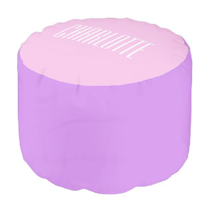 Lavender Purple Custom Name Girl's Nursery Pouf