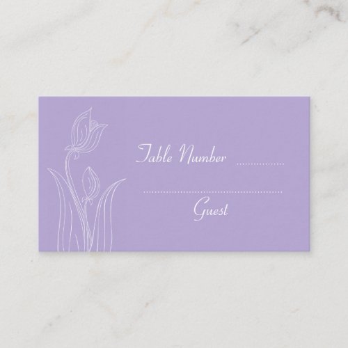 Lavender Purple Custom Wedding Table Place Cards Business Card Template