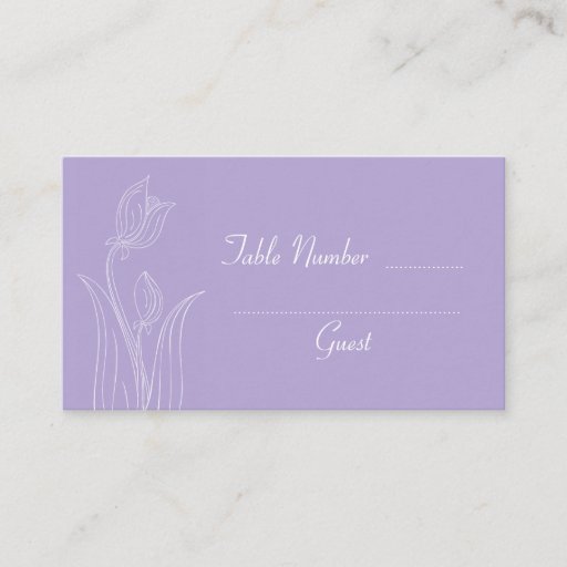 Customizable Lavender Purple Custom Wedding Table Place Cards Business Card Template