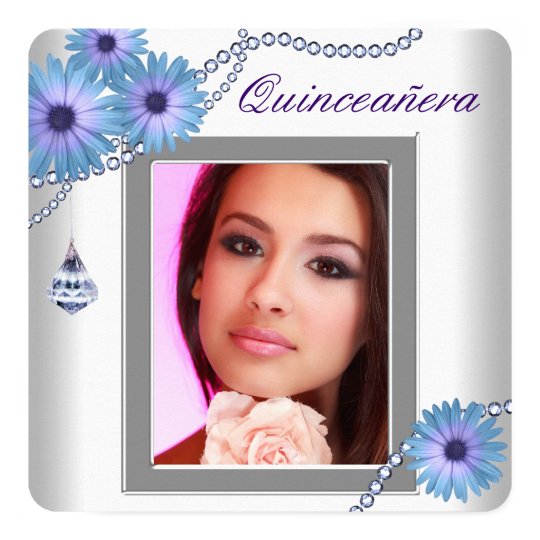 Lavender Purple Daisy Quinceanera Card