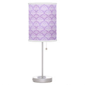 Lavender Purple Damask Style Table / Desk Lamp (Left)