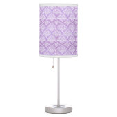 Lavender Purple Damask Style Table / Desk Lamp (Right)