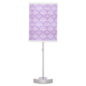 Lavender Purple Damask Style Table / Desk Lamp (Front)