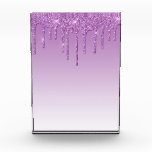 Lavender Purple Dripping Glitter Acrylic Award