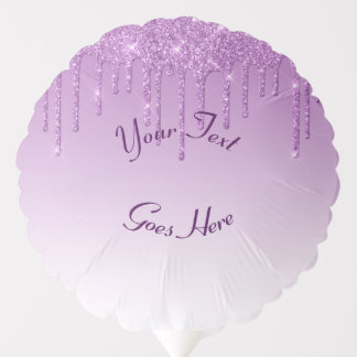 Lavender Purple Dripping Glitter Balloon
