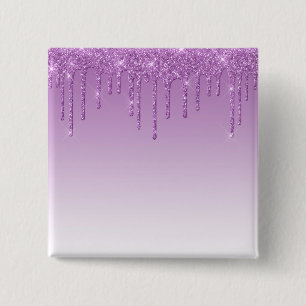 Lavender Purple Dripping Glitter Button