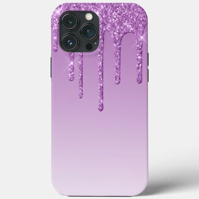 Lavender Purple Dripping Glitter Case-Mate iPhone Case (Back)