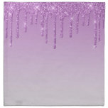 Lavender Purple Dripping Glitter Cloth Napkin