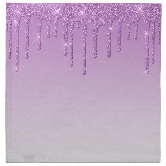 Lavender Purple Dripping Glitter Cloth Napkin