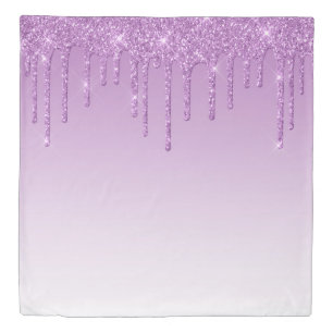 Lavender Purple Dripping Glitter Duvet Cover