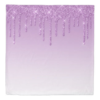 Lavender Purple Dripping Glitter Duvet Cover