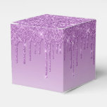 Lavender Purple Dripping Glitter Favor Boxes