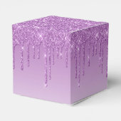Lavender Purple Dripping Glitter Favor Boxes (Back Side)