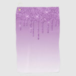 Lavender Purple Dripping Glitter Golf Towel