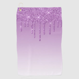 Lavender Purple Dripping Glitter Golf Towel