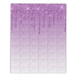 Lavender Purple Dripping Glitter Jigsaw Puzzle
