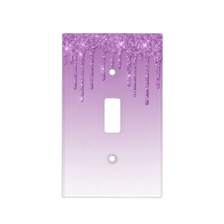 Lavender Purple Dripping Glitter Light Switch Cover