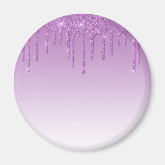 Lavender Purple Dripping Glitter Magnet