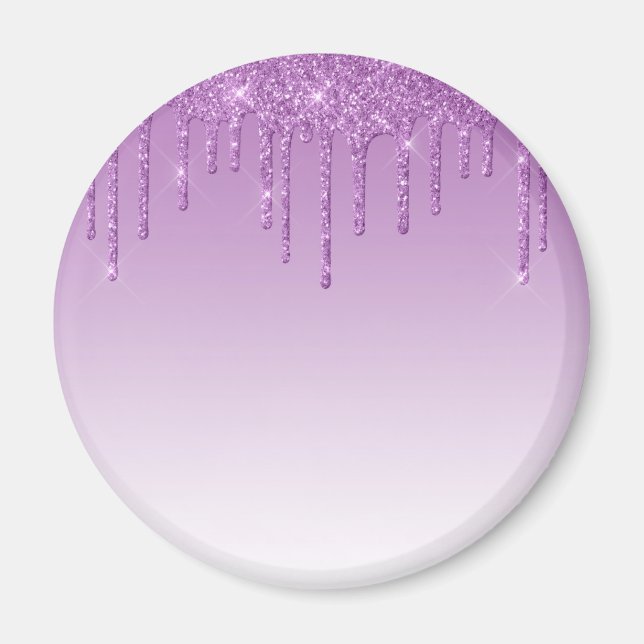 Lavender Purple Dripping Glitter Magnet (Front)