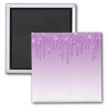 Lavender Purple Dripping Glitter Magnet
