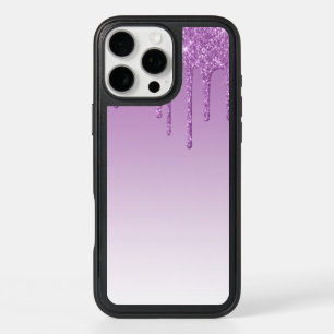Lavender Purple Dripping Glitter iPhone 16 Pro Max Case