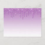 Lavender Purple Dripping Glitter Postcard