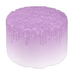 Lavender Purple Dripping Glitter Pouf