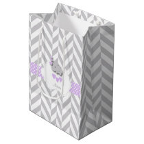 Lavender Purple Elephant Design - Baby Shower Medium Gift Bag