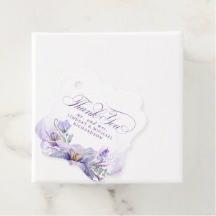 Lavender Purple Floral Botanical Wedding Thank You Favor Tags
