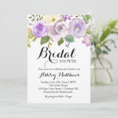 Lavender Purple Floral Bridal Shower Invitation (Standing Front)