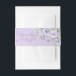 Lavender Purple Floral Butterflies Quince Sweet 16 Invitation Belly Band<br><div class="desc">Personalize these pretty floral invitation belly band easily and quickly. Simply click the customize it further button to edit the texts,  change fonts and fonts colors. Featuring pretty pastel lavender purple flowers,  delicate greenery and purple and silver butterflies. Matching items available in store. (c) Somerset Fine Paperie</div>
