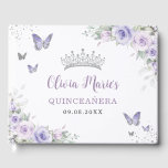 Lavender Purple Floral Butterflies Quinceañera Guest Book<br><div class="desc">Coordinate your party with this elegant personalized Guest Book! Personalize it easily and quickly, simply click the customize it further button to edit the texts, change fonts and fonts colors. Featuring pretty pastel lavender, lilac purple flowers, delicate greenery and purple and silver butterflies. Great for Quinceañera, Sweet 16, bridal shower,...</div>