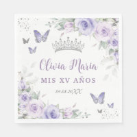 Lavender Purple Floral Butterflies Quinceañera